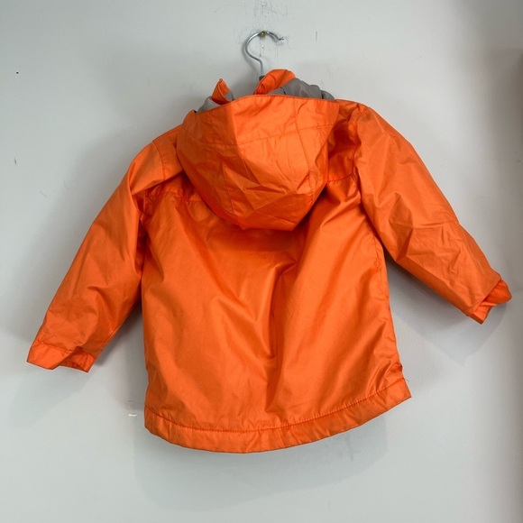 Sears Orange Raincoat with Hood and Water-Resistant Fabric Size 2 Unisex - Picture 2 of 4